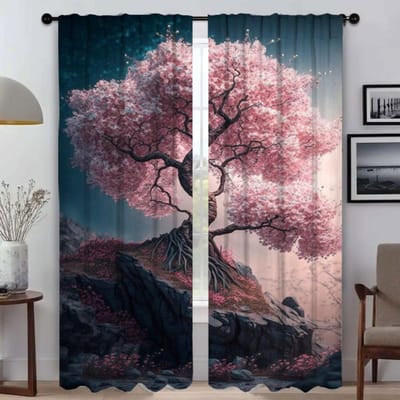 Boomgordijnen voor Slaapkamer Antimuggen Gordijnen 2 Stuks Verduisteringsgordijn Woonkamer Gordijn Halloween Decoratie Scheidingswand W50xH70cmx2pcs-CL