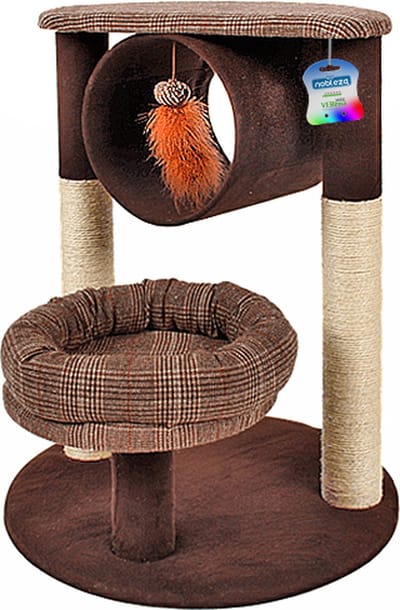 Nobleza Krabpaal voor Katten - Met Mandje, Huisje en Speeltje - Sisal - 49 x 49 x 64 cm - Bruin