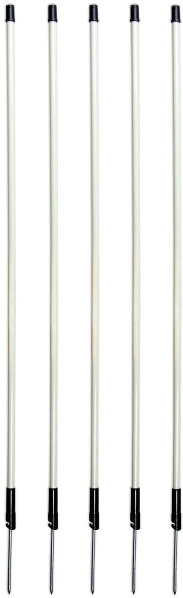 Horizont - Weidepaal - 90cm - Wit -5stk - Kunststof - Prikpaal - Enkele punt - Voor schrikdraad of lint