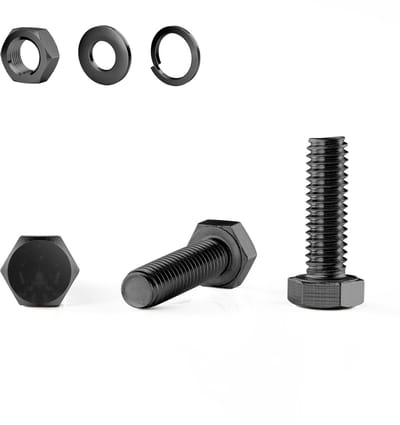 x 25 mm (20 stuks) structuurschroeven roestvrij staal DIN933 volledige schroefdraad buiten-zeskant bouten set zwart oxide machineschroeven schroefdraadstang