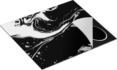 Chefcare Inductie Beschermer Abstracte Kunst - Zwart Wit - 60x50 cm - Afdekplaat Inductie - Kookplaat Beschermer - Inductie Mat
