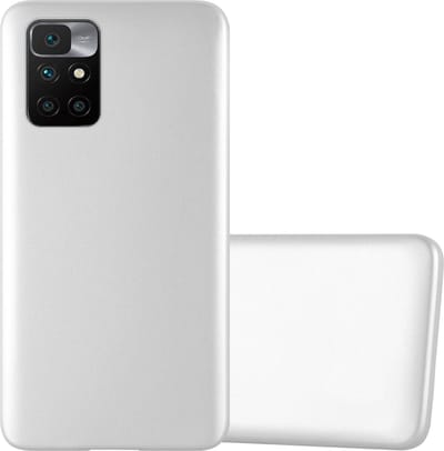 Cadorabo Hoesje geschikt voor Xiaomi RedMi 10 in METALLIC ZILVER - Beschermhoes gemaakt van flexibel TPU silicone Case Cover