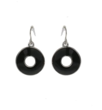 Behave - Oorbellen - Rond - Zwart - Minimalistisch - 2.5 cm - Dames