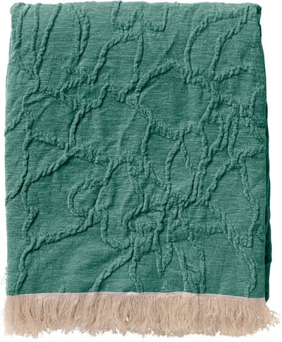 Dutch Decor - FLORINE - plaid 140x180 cm - ingeweven patroon - effen kleur met franjes - Sagebrush Green - groen