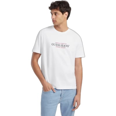 Guess Jeans Gj Cn Reg American Trad T-shirt Met Korte Mouwen Wit 2XL Man