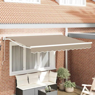 vidaXL - Zonnescherm - Frame - Beige - 350 - x - 200 - cm - Polyester - met - PU-coating