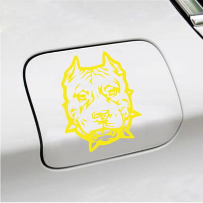 Bumpersticker - Hond - 12,3 X 10 - Geel
