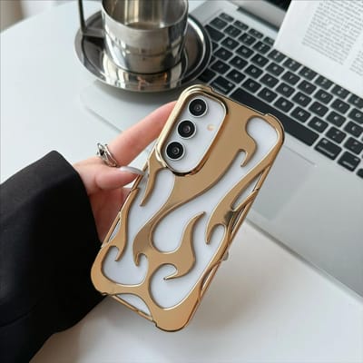 Nouvel Étui Motif Flamme 3D Pour Samsung Galaxy S25 S24 S22 S23 Ultra Plus A16 A06 A55 Mode Creux Mince Anti-Choc Housse Souple For Galaxy S25 Ultra