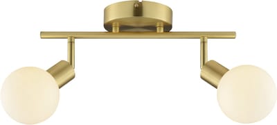 Brilliant Jorge - Plafondlamp - G9 max 2x10W - Geborsteld messing/Wit