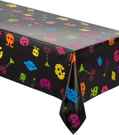 360 DEGREES - Plastic tafelkleed jaren 80 137 x 274 cm 8-bit videogames