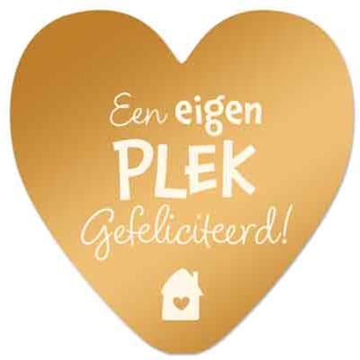 Wenskaart - verhuisd - nieuwe woning - een eigen plek - samenwonen - op kamers - hart van goud