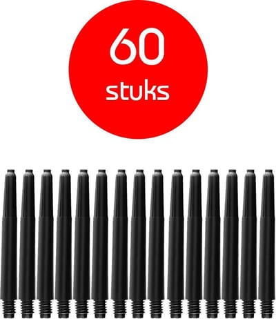 Darts Set - darts shafts - 20 sets (60 stuks) - Inbetween - zwart - dart shafts - shafts