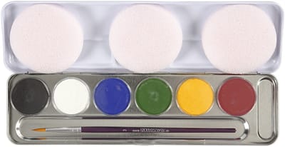 Eulenspiegel Schmink palet, kleuren assorti, 6 kleuren
