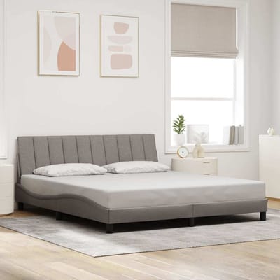 vidaXL - Bedframe - zonder - matras - "Hanko" - stof - taupe - 180x200 - cm