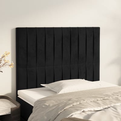 vidaXL - Hoofdbord - zwart - 90x5x118/128 - cm - fluweel