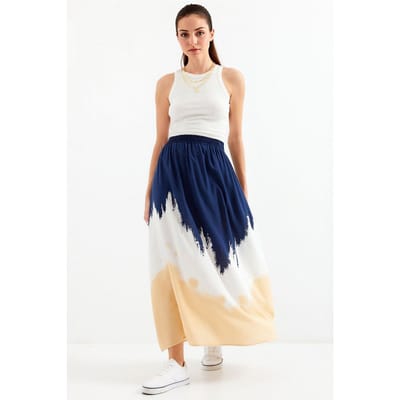 Gradient Maxi Rok met Elastische Taille