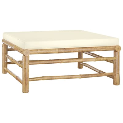 vidaXL - 6-delige - Loungeset - met - crèmewitte - kussens - bamboe