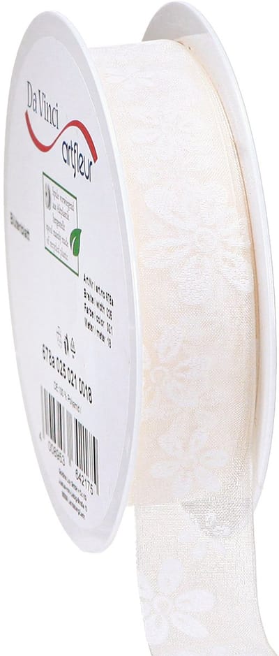 Organza lint bloem cadeau lint crème 25mm 18m