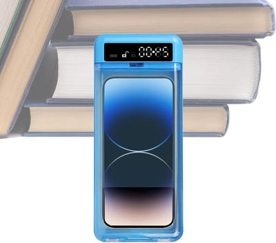 Telefoon Lock Box - Timer Kluis - Zelfbeheersing Opbouwen - Transparant Ontwerp - 21.5 cm - Blauw