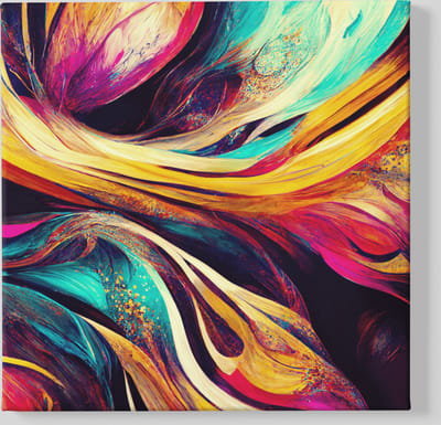 Canvas Schilderij - Abstract - Kleuren - Wanddecoratie - 40x40x2 cm