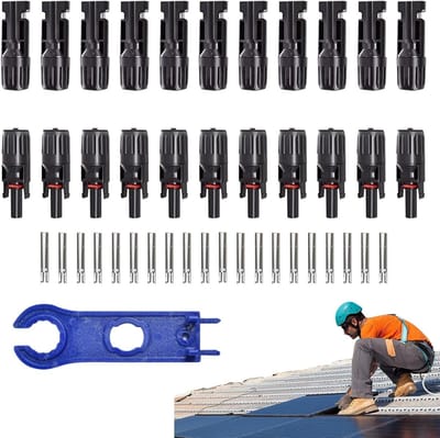 Zonnepaneel Connectoren - MC4 Kabels - Energie Opwekken - Waterdichte Verbinding - 10 Paar - Zwart