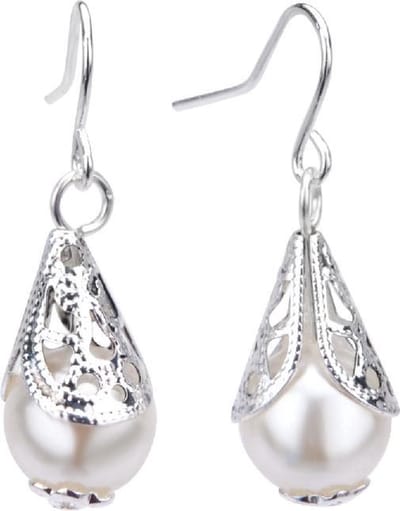 Behave - Oorhangers dames parel druppelvorm - Klassieke stijl