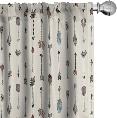 ABAKUHAUS Pijlgordijnen – 2-delige set 75x175 cm – microvezel, veelkleurig