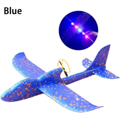 USB Opladen Schuim Elektrisch Vliegtuig Handmatig Gooien Vliegend Zweefvliegtuig Vliegtuig Doe-het-zelf Model Speelgoed Gooiende Draaimolen Vliegtuig Cadeau blauw
