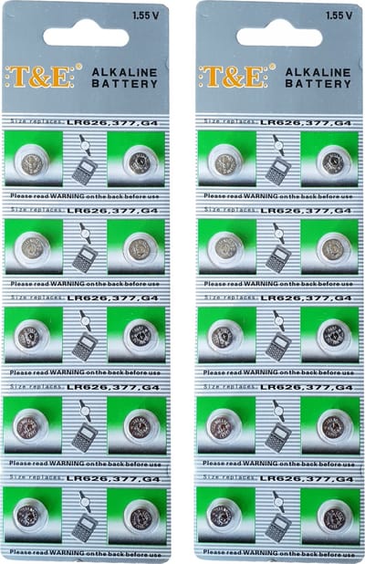 20 stuks! - T&E alkaline batterij - LR626- horloge batterij - rekenmachine batterij