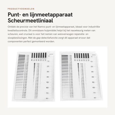 Dailygoods- Meetapparaat voor scheurmeting - Vlekmeterkaart - Spotkaart - Spleetliniaal - Vergelijkingskaart - Draagbaar hulpmiddel voor kwaliteitscontrole - Meetinstrument
