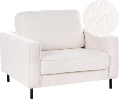 SAVALEN - Fauteuil - Wit - Bouclé
