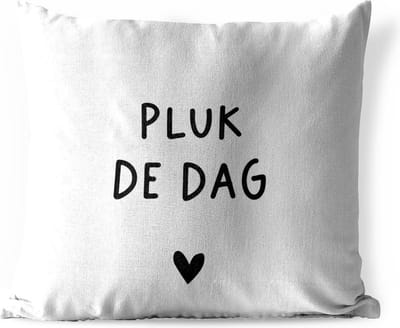 Tuinkussen - Spreuken - Quotes - Pluk de dag - Carpe diem - 40x40 cm - Weerbestendig