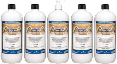 Shampoo Hamam 1 liter met witte pomp - set van 5 stuks - voordeelverpakking - haarverzorging
