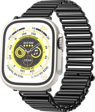 Strap-it Stalen Loop band - Geschikt voor Apple Watch bandje - Series 1/2/3/4/5/6/7/8/9/10/11/SE/SE2/SE3 - Zwart - Staal/metalen Loop bandje met RVS sluiting - iWatch bandje voor maat: 38 / 40 / 41 / 42mm