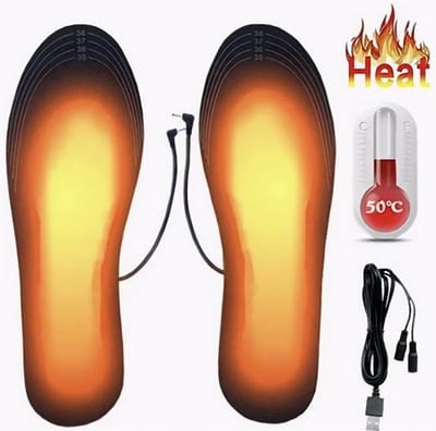 Oplaadbare Elektrische Verwarmde Inlegzolen – USB Verwarming voor Maat 41-46, Wasbaar en Duurzaam, Ideaal voor Koude Winterdagen