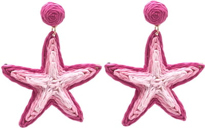 Oorbellen Zeester – Kunststof – 6.5x5.5cm – Roze