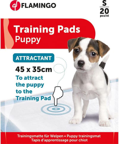 Flamingo Puppy Trainingsmat met Lokstof - Wit - 45 x 35 cm - 20 stuks