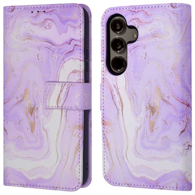 imoshion Hoesje - Geschikt voor Samsung Galaxy S24 Plus - Design Bookcase smartphone - Purple Marble