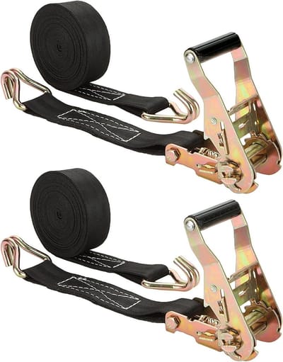 2 Stuks 6M Zware Ratchet Straps met 2000kg Breeksterkte - Verstelbare Spanbanden met Haken voor Vracht, Motoren en Trailers