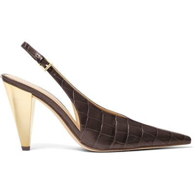 Michael Kors Electra Sling Pump Chocolate Size: 37 | Pumps Outlet | Dames | Bruin