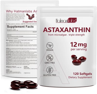 Hatmanlabs – Astaxanthine Softgels – Voedingssupplement – 12 mg – 120 capsules