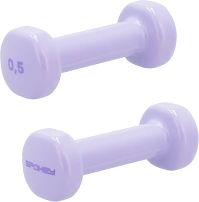 Spokey SHAPE IV Dumbbells - Paars - 2 x 0,5 kg - Vinyl coating - Antislip handvat