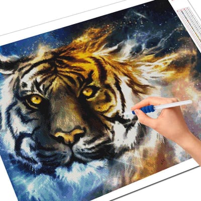 Peinture Diamant Tigre 5D DIY Carré Complet Broderie Diamant Animal Travail d'Aiguille Décorations de Maison Full Square 20X30CM