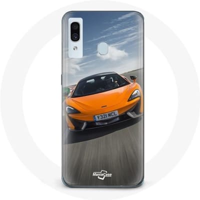 Coque - MANIACASE - Samsung Galaxy A40 - Formule 1 McLaren - Orange - Souple orange