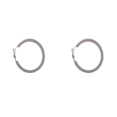 Go Dutch Label Oorringen Flat Hoop - 50mm Zilverkleurig