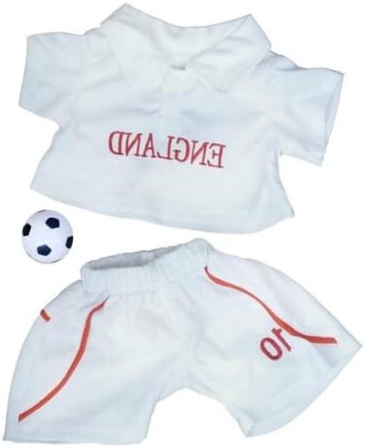 ENGELAND VOETBAL KIT TEDDY BEER OUTFIT PAST 15 "16" BOUW EEN BEER FABRIEK BEAREN