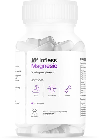 Infless Magnesio - Magnesium Complex met 4 vormen - Vitamine D3 - Vitamine K2 - Vitamine B6 - Spieren & Energie - 60 Capsules
