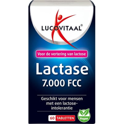 Lucovitaal Lactase 7000 FCC - voor lactose-intolerantie - 60 tabletten