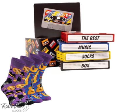 Rainbow Socks - Jazz Sokken - Geel - Muziek Thema - Maat EU 47-50