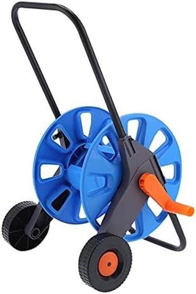 Tuinslanghouder - Slangkar - Tuinonderhoud - Mobiel met wielen - 50 meter slang - Grijs